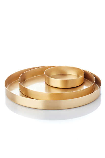 Round Tray Set Brass from MALLING LIVING